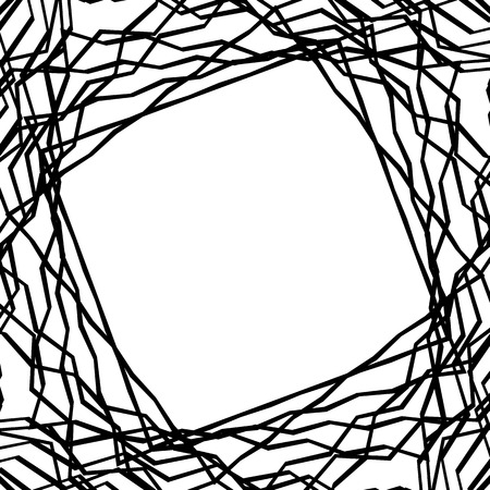 Tangled random curvy lines pattern, geometric elementのイラスト素材