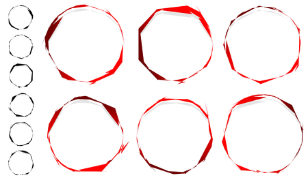 Circular painted circles. Grungy, textured circle setのイラスト素材