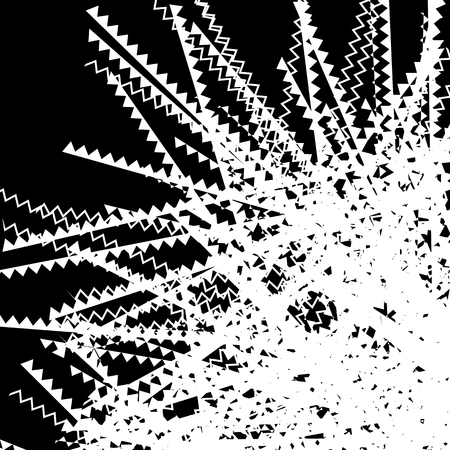 Edgy zig-zag lines monochrome texture, pattern. Random lines geometric artのイラスト素材