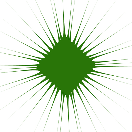 Radial green shape isolated on white background. Square with distorted pucker / bloat effectのイラスト素材
