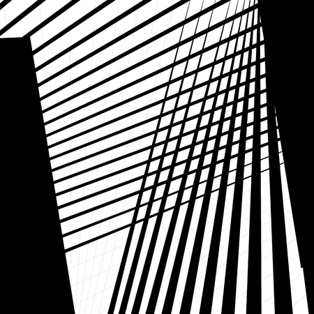 Monochrome texture, monochrome pattern with random shapes (lines). Abstract geometric illustrationのイラスト素材