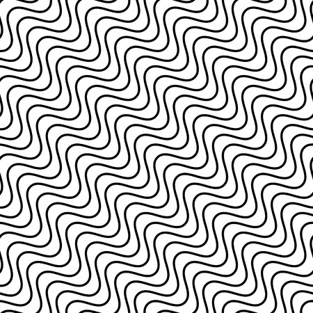 Seamlessly repeatable geometric monochrome pattern with distorted linesのイラスト素材