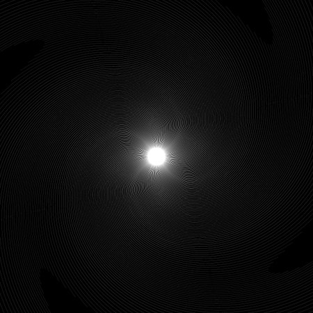 Black and white spiral element with thin radial lines