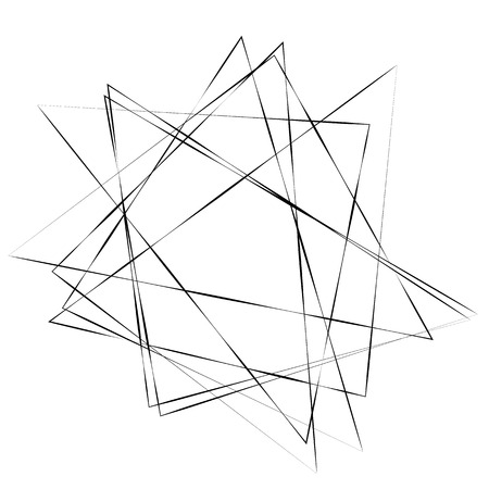 Abstract monochrome element with thin intersecting linesのイラスト素材