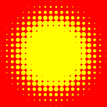 Popart, halftone pattern. Yellow and red, duotone backdropのイラスト素材