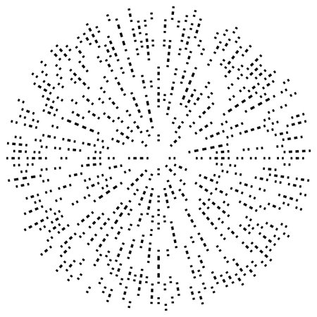 Random radial lines explosion effect. Radiating stripes circular patternのイラスト素材