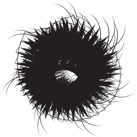 Spiral element series. Form with rotating distortion. Artistic geometric form. Circular shape.のイラスト素材