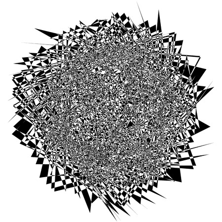 Random edgy abstract illustration with random scattered geometric shapes / lines. Black and white abstract illustrationのイラスト素材