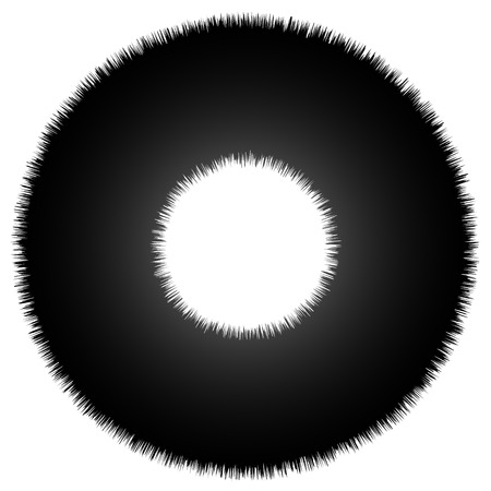 Rough grungy abstract circle element, circular distorted ring, donut shapeのイラスト素材