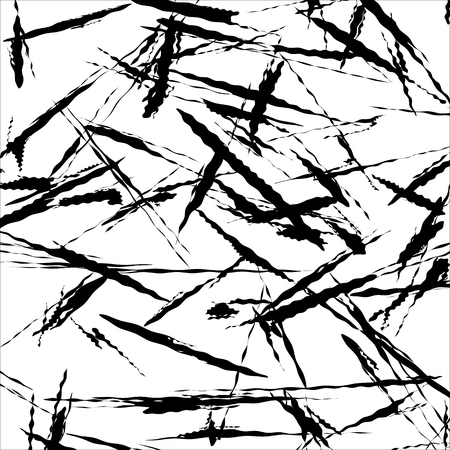 Geometric pattern of chaotic random shapes. Rough edgy texture.  Abstract monochrome background, abstract texture. Rough geometric art.のイラスト素材