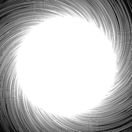 Geometric edgy spiral shape. Swirl, vortex with textured concentric lines.のイラスト素材