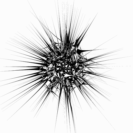 Edgy abstract geometric shape. Unusual distorted element. Geometric artのイラスト素材