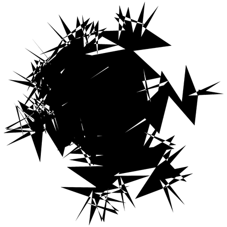 Abstract blot, splatter like random shape. Black and white geometric abstract elementのイラスト素材