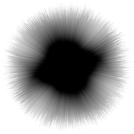 Abstract illustration with radial, radiating random lines. Irregular rays, beams. Abstract circular pattern. Geometric illustrationのイラスト素材