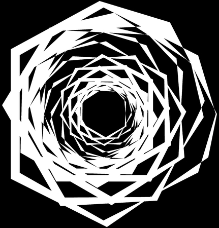 Abstract spiral element in irregular, random fashion. Geometric hypnotic vortex.のイラスト素材