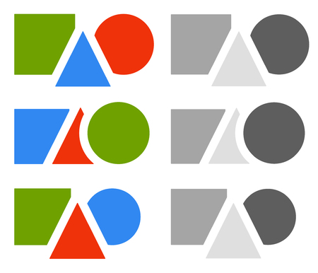 Logos, logotypes for different uses. Flat shape logo templateのイラスト素材