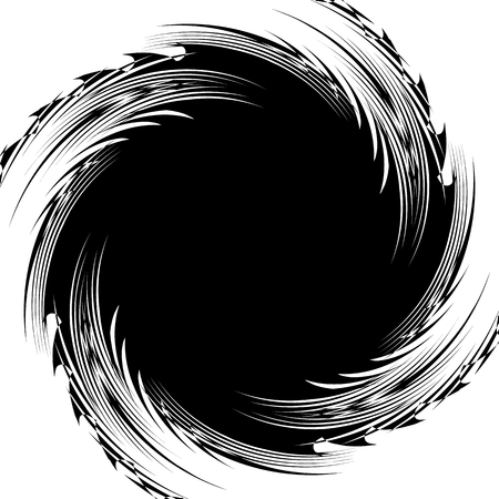 Abstract illustration with spiral, swirl element in clipping mask. Irregular concentric lines forming a vortexのイラスト素材