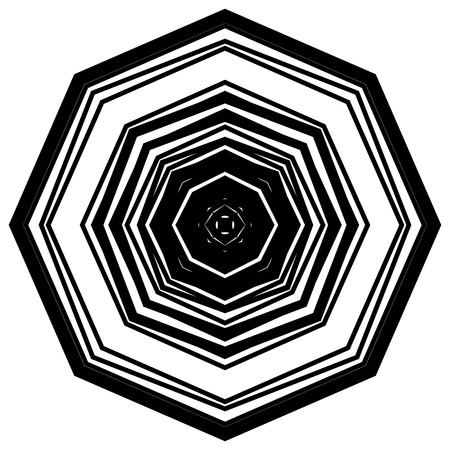 Circular geometric element. Concentric radial limes abstract motifのイラスト素材
