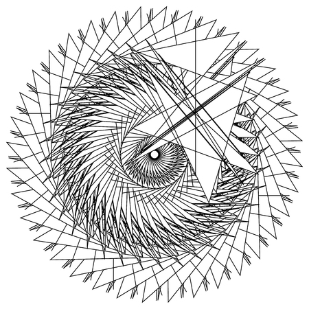 Geometric abstract mandala, spirally geometric shape, objectのイラスト素材