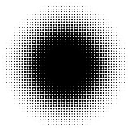 Halftone element, circular halftone pattern. Specks, halftone circle gradientのイラスト素材