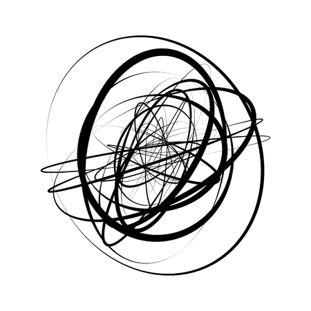 Circular geometric motif. Abstract grayscale op-art elementのイラスト素材