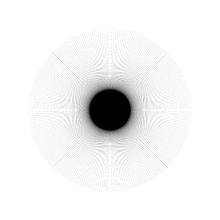 Circular geometric motif. Abstract grayscale op-art elementのイラスト素材