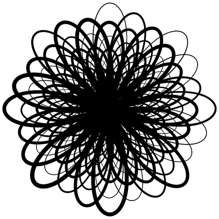 Circular geometric motif. Abstract grayscale op-art elementのイラスト素材