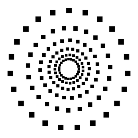Circular geometric motif. Abstract grayscale op-art elementのイラスト素材