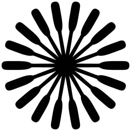 Circular geometric motif. Abstract grayscale op-art elementのイラスト素材