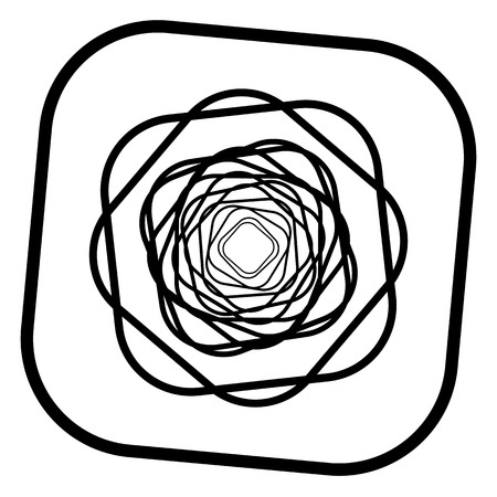 Circular geometric motif. Abstract grayscale op-art elementのイラスト素材