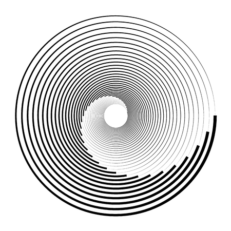 Concentric circles, concentric rings. Abstract radial graphics. Vector illustration.のイラスト素材