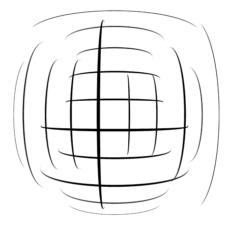 Abstract element with random overlapping lines. Abstract distorted lines.のイラスト素材