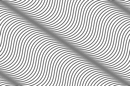 Wavy, billowy, flowing lines abstract pattern. Waving lines texture.のイラスト素材