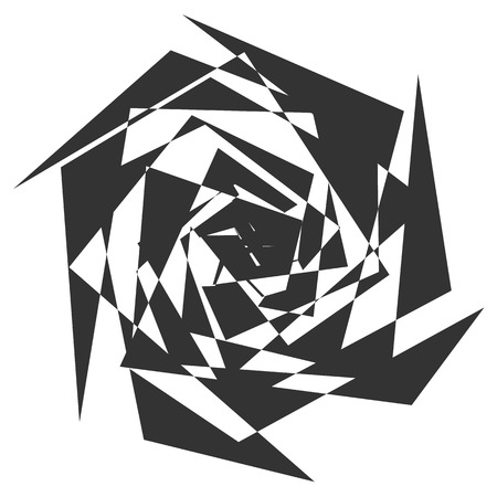 Circular, radial abstract element on white. Radiating shape with distortionのイラスト素材