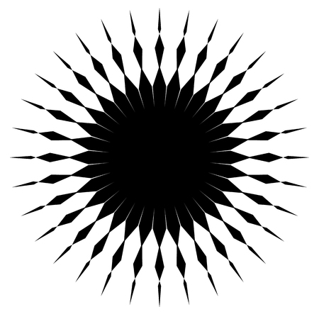Concentric radial element. Radiating abstract geometric elementのイラスト素材