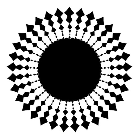 Concentric radial element. Radiating abstract geometric elementのイラスト素材