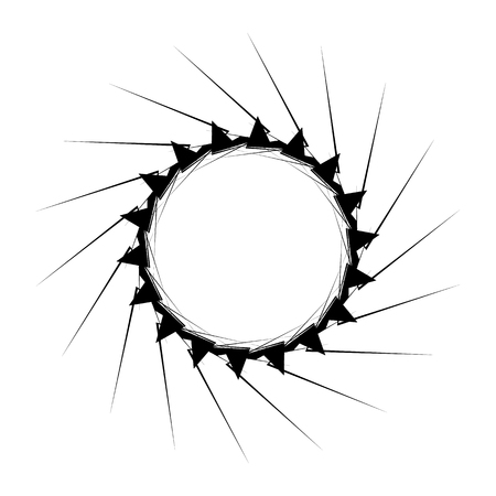 Geometric radial element. Abstract concentric, radial geometric motifのイラスト素材