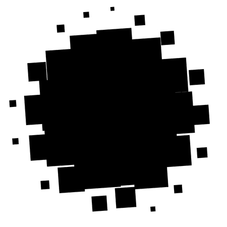 Abstract geometric graphic with half-tone pattern on black and white illustration.のイラスト素材