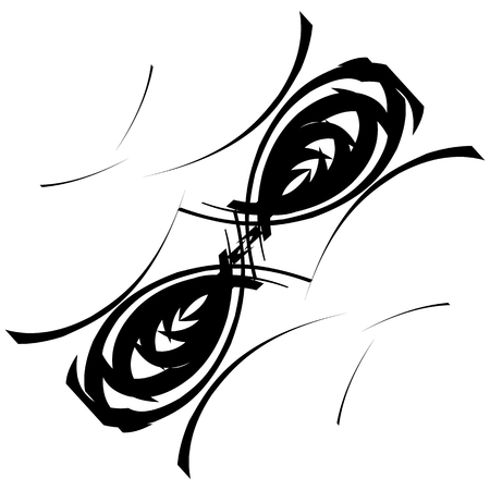 Op art element isolated on white. Monochrome abstract shapeのイラスト素材