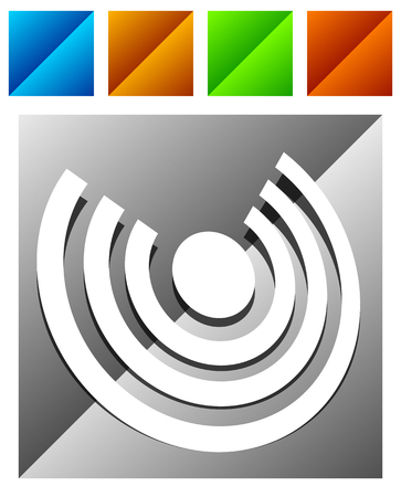 Icon with concentric circles for emitting, rays, signal themesのイラスト素材