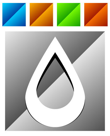 Icon with drop  shape. Water or other liquid, fluid drop shapeのイラスト素材