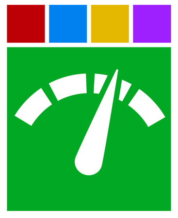 Icon with gauge, meter for calibration, indication, level themesのイラスト素材