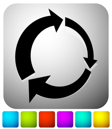 Icon with circular arrow - Revise, centrifuge, synchronize conceptsのイラスト素材