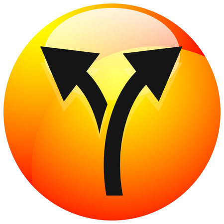 Icon with 2 way arrow. Branch, diversion iconのイラスト素材