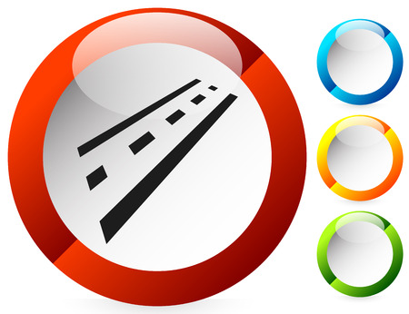 2-lane road icon for driving, traffic, transport or such themesのイラスト素材