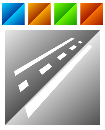 2-lane road icon for driving, traffic, transport or such themesのイラスト素材