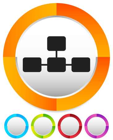 Topological, hierarchical diagram icon, Multilevel chart, graphのイラスト素材