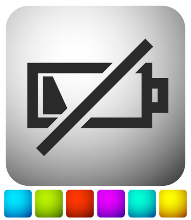 Icon with low battery symbol, Battery level indicatorのイラスト素材