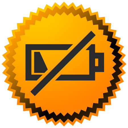 Icon with low battery symbol, Battery level indicatorのイラスト素材