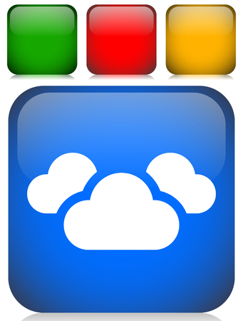 Icon with 3 clouds for vapor, weather, moisture themesのイラスト素材